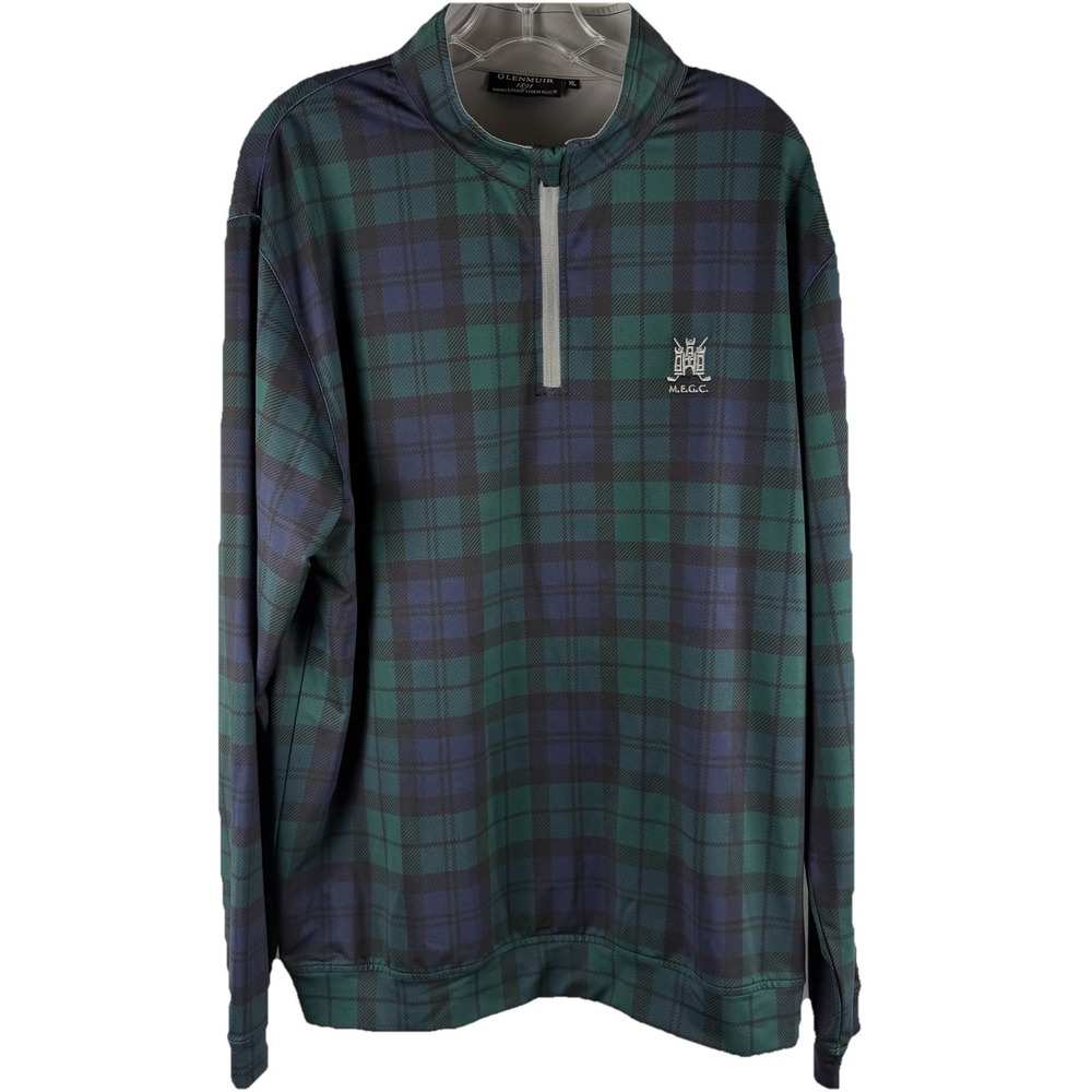 Glenmuir 1891 Storm Bloc Tartan Plaid Sz XL Windshirt Golf Jacket 1/4 Zip MECG